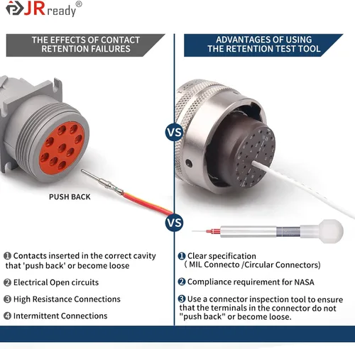 Vista 4 de JRready ST5239-HT250 Kit de herramientas de inspección de conector, herramientas de dinamómetro de retención de contacto portátil y herramientas