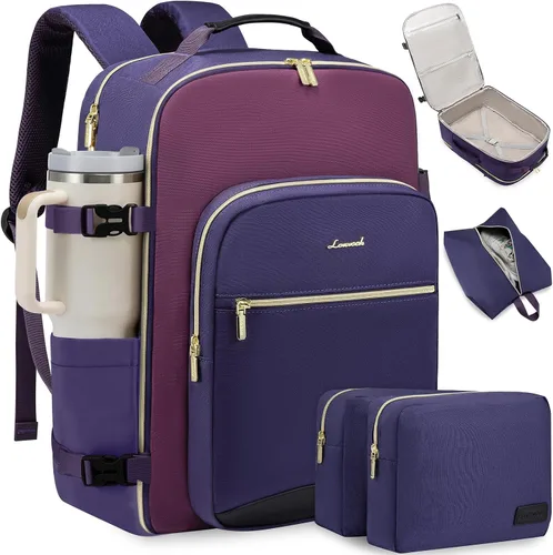 Vista 15 de LOVEVOOK Mochila de viaje grande para mujeres y hombres, mochila de transporte de 40 litros para aviones, bolsa de viaje para artículos personales