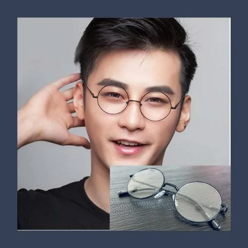 Vista 6 de Coffee Cake Eyewear Lente clara del marco metálico redondo pequeño retro para los hombres y las mujeres sin receta