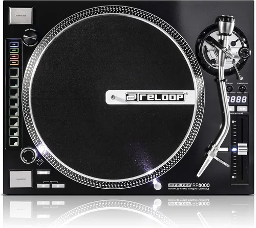 Vista 3 de Reloop AMS-RP-8000 RP-8000 - Tocadiscos híbridos avanzados de par con accionamiento directo de par superior, color negro