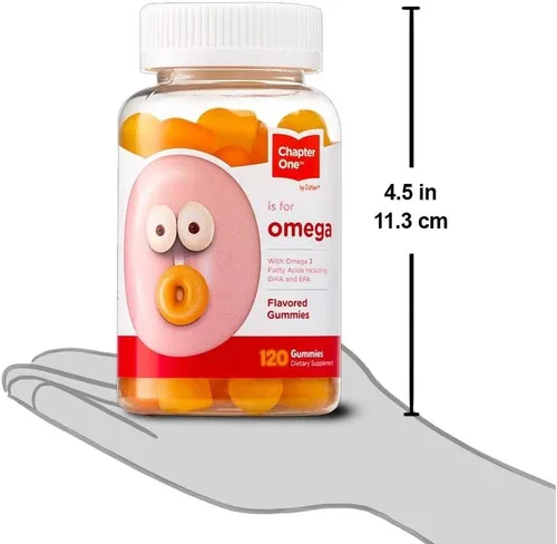 Vista 4 de Chapter One - Gomitas Omega, gran sabor para niños, certificadas Kosher (120 gomitas saborizadas)