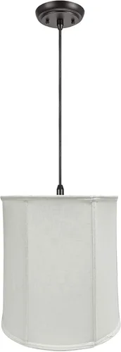Vista 7 de Aspen Creative, Beige, 75035-11 Lámpara colgante de techo con pantalla de tela imperio transicional, 14 pulgadas de ancho