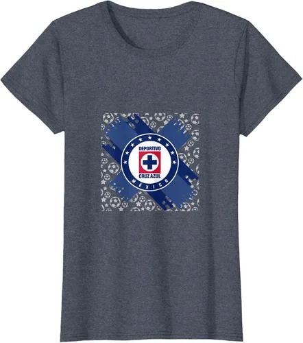 Vista 36 de Camiseta con logotipo de CAZ, Azul / Patchwork, S