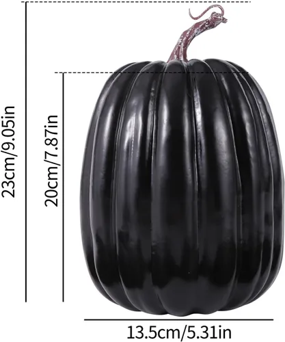 Vista 6 de Lucakuins Calabazas artificiales grandes de 8 pulgadas, calabazas blancas decorativas de espuma, lindas calabazas falsas para decoración del hogar