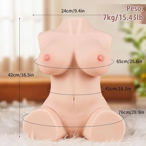 Vista 3 de Figura de torso de muñeca de acompañante para adultos de tacto suave de 15