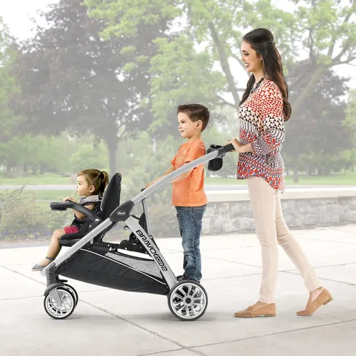 Vista 3 de Chicco BravoFor2 Silla de paseo doble de pie o sentado - Hierro Negro/Gris