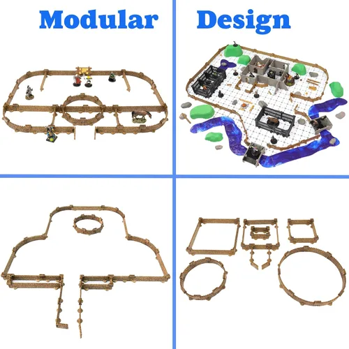Vista 5 de Dirt Cheap Dungeons Palisades Kit TT RPG Terrain Building para Calabozos y Dragones, Pathfinder, Juegos de Guerra y mucho más