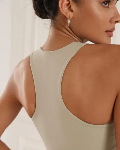 Vista 4 de ODODOS ODLEX - Paquete de 2 brasieres deportivos con espalda cruzada para mujer, sin mangas, para yoga, fitness, entrenamiento, ombligueras