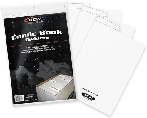 Vista 7 de BCW Separadores para cómics - 25 unidades Separadores de plástico de polietileno archivístico Organiza cómics eficientemente en cajas de Negro