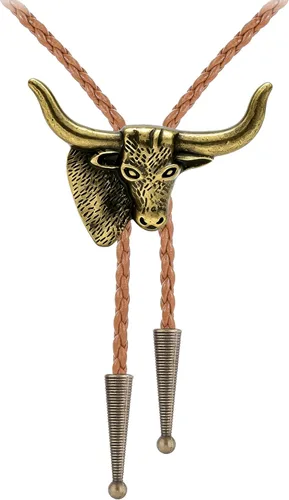Vista 91 de Jeilwiy Corbata de bolo para hombre, corbatas vaqueras, collar de corbata #44 Elemento de sombrero de vaquero