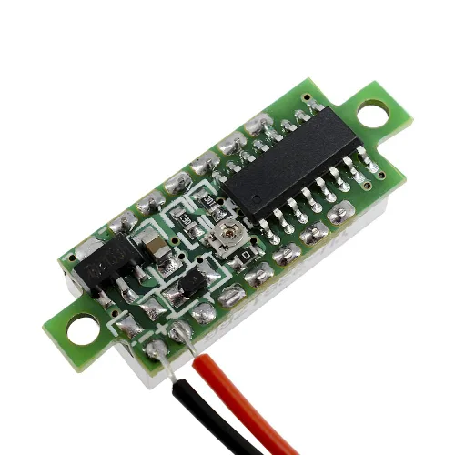 Vista 7 de 10 piezas Mini Medidor de Voltaje Digital DC 2.5~30V 0.28" 2 Cables Voltímetro Digital Medidor Probador Pantalla LED Verde para Montaje en Panel
