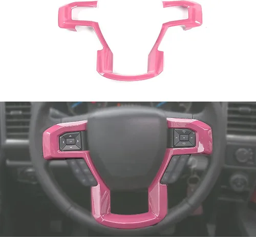 Vista 12 de Keptrim Funda para volante para Ford F150 2015-2020, para Ford F150 2017-2022, F250 F350 2017-2022, para Ford Expedition 2018-2021 ABS rojo