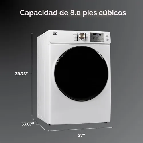 Vista 2 de Kenmore Secador de gas de carga frontal de 8.0 pies cúbicos - Blanco