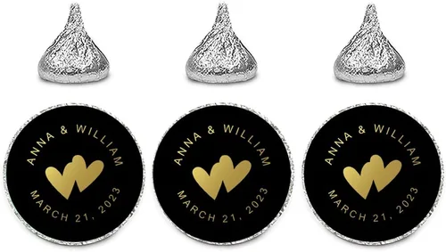 Vista 44 de Andaz Press Etiquetas personalizadas de gota de chocolate para boda, nombres y fecha redondos, turquesa aguamarina, paquete de 240, personalizadas