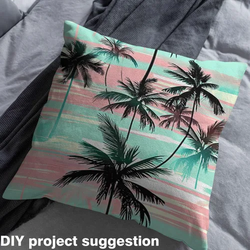 Vista 4 de The Yard - Tela de tapicería con estampado de palmera para sillas, tela de hoja de palmera hawaiana tropical para exteriores, tela decorativa