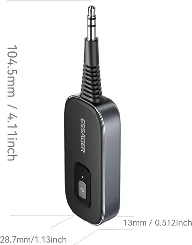 Vista 9 de ESSAGER Adaptador Bluetooth para automóvil, cancelación de ruido, receptor AUX Bluetooth de 0.138 in para automóvil, transmisor de receptor de audio