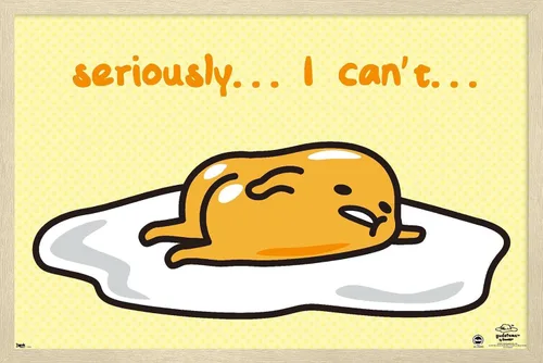 Vista 7 de Trends International Gudetama - I Can't Wall Poster, 14.725" x 22.375", Barnwood Framed Version
