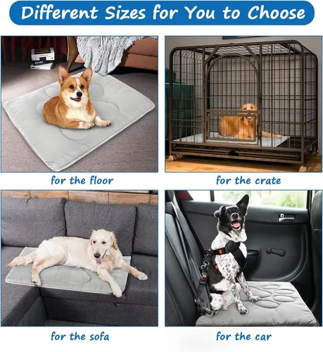 Vista 6 de Coldwind Almohadilla para jaula de perro (18 x 24 pulgadas) lavable con parte inferior antideslizante Alfombrillas para perros para dormir, Gris