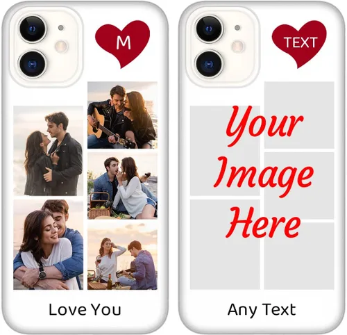 Vista 18 de Funda de teléfono con foto personalizada para iPhone 12, imagen/texto personalizado, funda negra suave delgada, regalo único de nicho para parejas