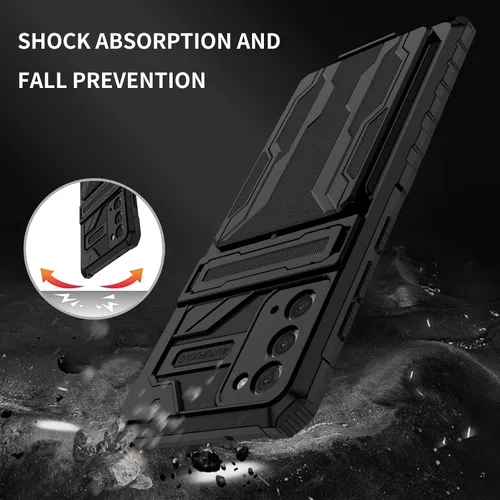 Vista 6 de Asuwish Funda de teléfono para Samsung Galaxy Note 20 Glaxay Note20 5G con protector de pantalla de vidrio templado y soporte para tarjeta de Negro