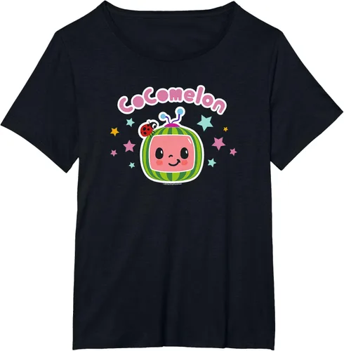 Vista 8 de CoComelon Camiseta clásica con logotipo de cara sonriente centrada, Negro