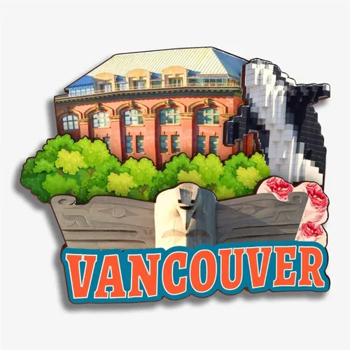 Vista 24 de Montreal - Imán para nevera de Canadá, colección de madera, madera 3D, hecho a mano, recuerdos de ciudad, imán para nevera, decoración del hogar