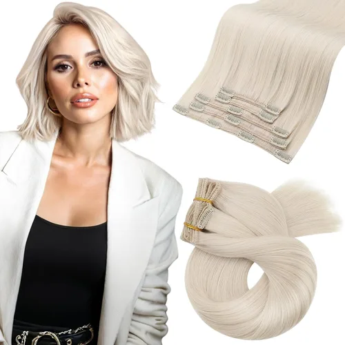 Vista 98 de Moresoo Extensiones de cabello humano con clip, balayage, color marrón oscuro a marrón dorado con clip, extensiones de cabello humano con clip, 5