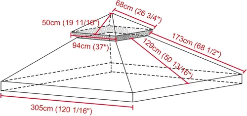 Vista 8 de Yescom - Toldo de repuesto de 2 niveles para exteriores (patio, jardín, espacio al aire libre)