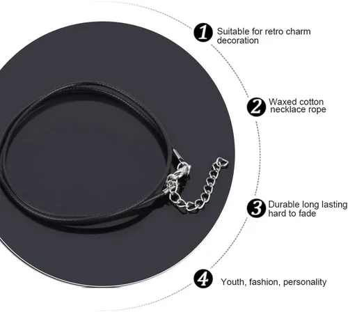 Vista 5 de YGDZ - 100 cadenas enceradas de 0.059 in con cierre a granel para collares y joyas, color negro