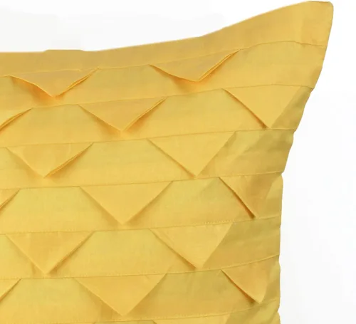 Vista 2 de The White Petals Juego de 2 fundas de almohada de color amarillo canario, estilo origami, texturizadas (amarillo canario sólido, 12 x 12 pulgadas)