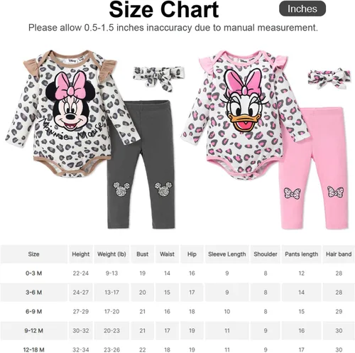 Vista 7 de Disney Baby Girl & Boy Long-sleeve Onesies and Pants Set 0-18 Months