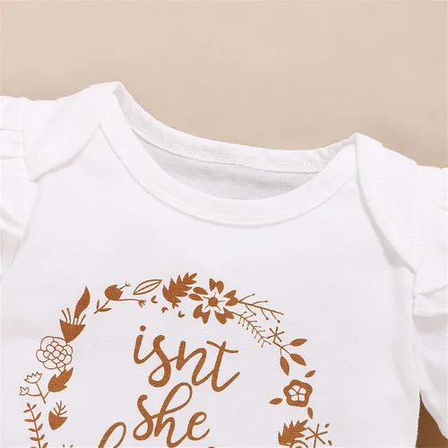 Vista 3 de PATPAT Conjunto de 3 piezas de ropa para bebé niña recién nacida con volantes y diadema