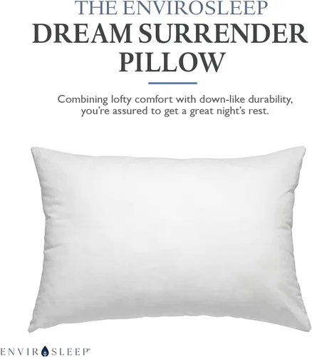 Vista 3 de Envirosleep Dream Surrender - Almohadas de apoyo firme, juego de almohada de algodón relleno de poliéster hipoalergénico, juego de 2 almohadas