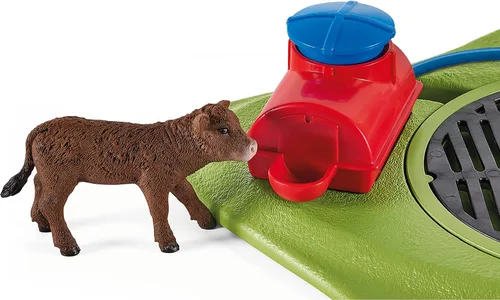 Vista 7 de Schleich Farm World, juguetes de animales de granja para niños, Happy Cow Wash con juguetes de vaca y área de lavado de trabajo, juego de 16 piezas