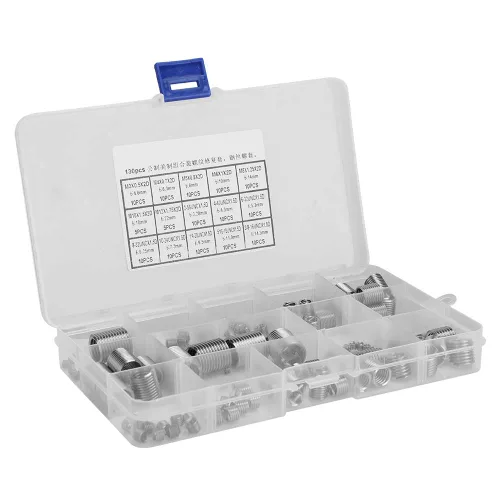 Vista 3 de YWBL-WH Kit surtido de tornillos de herramienta de reparación de rosca de alambre de acero inoxidable 140pcs con caja de plástico