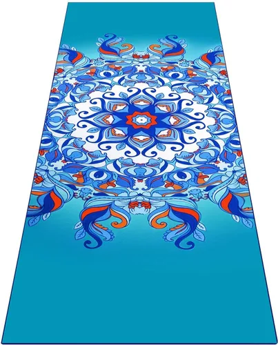 Vista 9 de Heathyoga, Toalla de yoga con diseño exclusivo de bolsillos en las esquinas de microfibra 100%, ideal para yoga, pilates y entrenamiento físico
