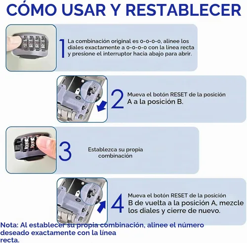 Vista 7 de Caja de Seguridad para Llaves, Caja de Seguridad con Combinación Impermeable de 4 Dígitos para Montaje en Pared, Ocultador de Llaves Reajustable