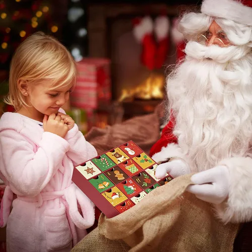 Vista 6 de LEMESO Calendario de Adviento 2025 para niños, adultos, adolescentes, decoraciones de Navidad con 24 cajones, cajas de cuenta regresiva de 24 días