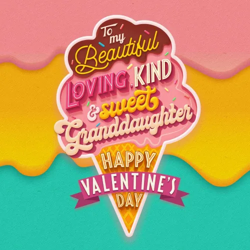 Vista 6 de Prime Greetings Tarjeta del día de San Valentín para nieta, fabricada en Estados Unidos, ecológica, tarjeta gruesa con sobre de primera calidad de 5