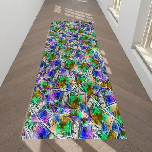 Vista 10 de JUST BREATHE Alfombra Pasillo 100 Millones Alfombra Pasillo Abstracta Dinero Alfombras Arte Cinematográfico Alfombra Pasillo Alfombra de Área 06