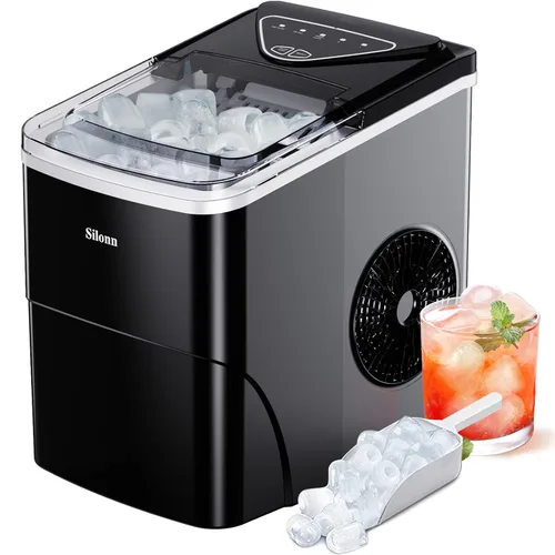Vista 12 de Silonn Máquina de hielo de pepitas para encimera, máquina de hielo de pellets con función de autolimpieza, la máquina de hielo sónico produce 33