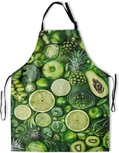 Vista 25 de Delantal impreso delantales de pintura de poliéster con bolsillo para cocinar cocina a la parrilla adultos