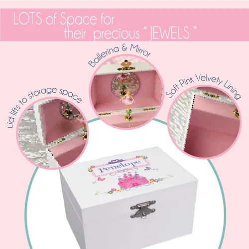 Vista 5 de Joyero de bailarina musical rosa afroamericana personalizada animadora