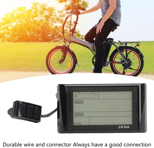 Vista 3 de Pantalla LCD para bicicleta eléctrica, 5 pines SW900 impermeable panel de control de medidor de batería inteligente con seguimiento de consumo