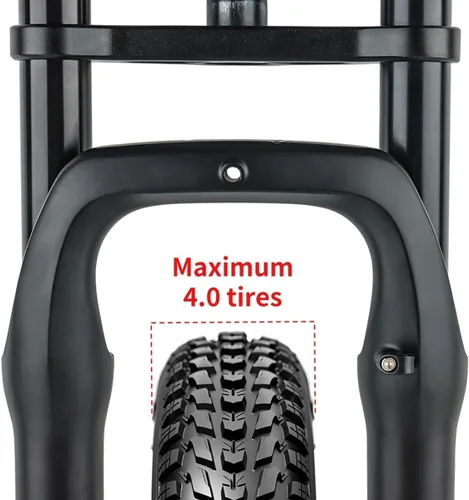 Vista 6 de Snow Beach Bike Suspension Tenedor de 20 pulgadas 4.0 Neumáticos Fat Air Forks Travel 5.512 in, 1-1/8inch Steerer Bike Horquillas Spread 5.315 in