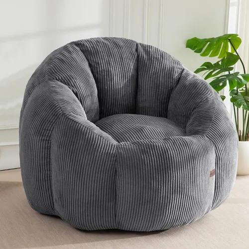 Vista 19 de MAXYOYO - Puf con otomana, silla gigante de calabaza para adultos Beige