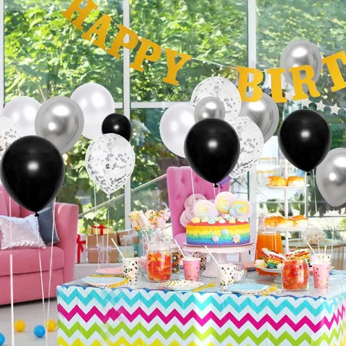 Vista 6 de Globos de látex negro de 12 pulgadas, 60 globos gruesos para decoraciones de fiestas (12 pulgadas negro)
