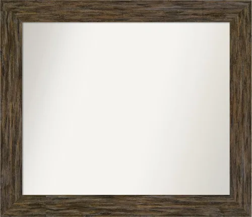 Vista 13 de Amanti Art Espejo personalizado, espejo de baño marrón Fencepost, espejo de pared o espejo de tocador de baño sobre el fregadero (27 x 27 pulgadas)