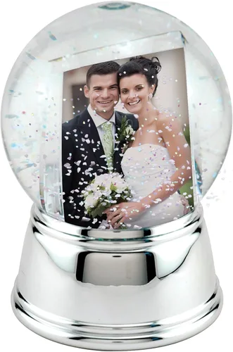Vista 8 de Neil Enterprises Inc. Foto Globo de Nieve con Base de Plata