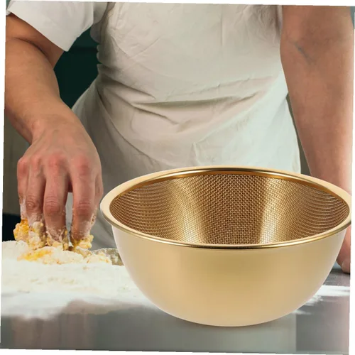 Vista 5 de Stainless Steel Fine Mesh Strainer with Anti-slip Flat Bottom Multi-functional Rice Washer and Vegetable Fruit Washing Basket for Kitchen Use Wire